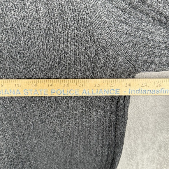 Eddie Bauer Henley Sweater Mens‎ M Gray Cotton Fisherman Heavy Classic Grunge - Picture 7 of 10